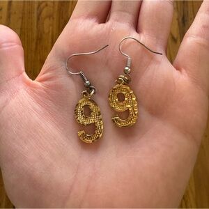 🆕 Faux Gold Number 9 Earrings